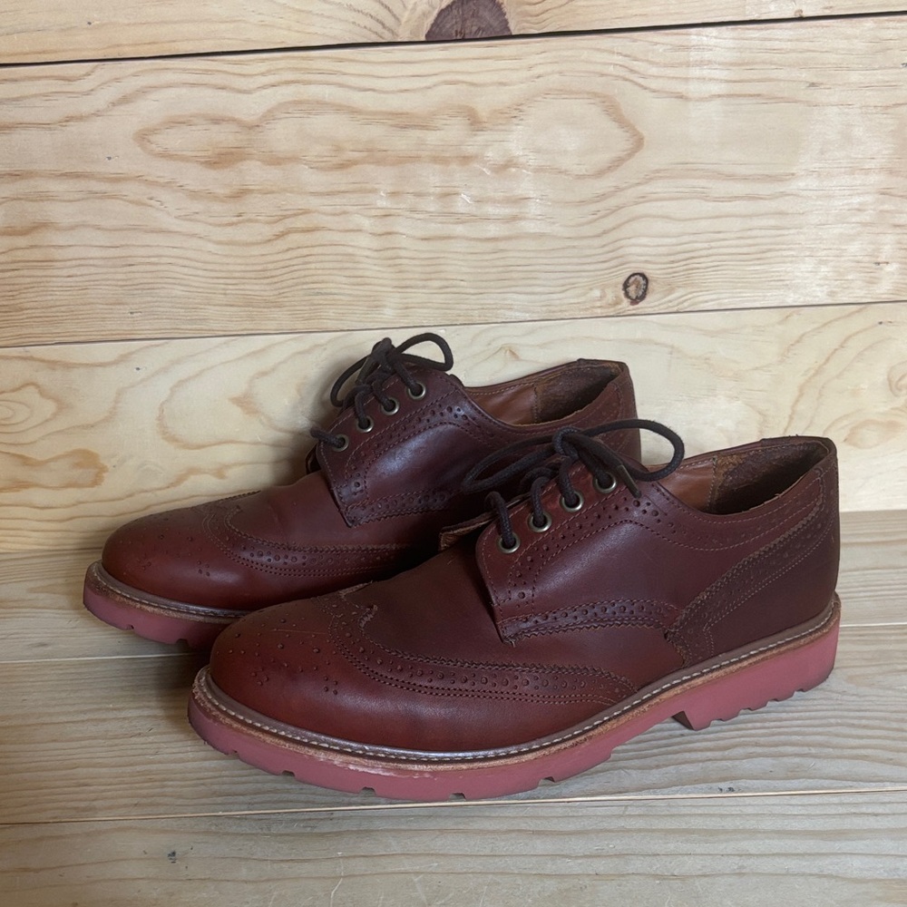 Vintage Walk Over USA brown leather saddleback shoes 10